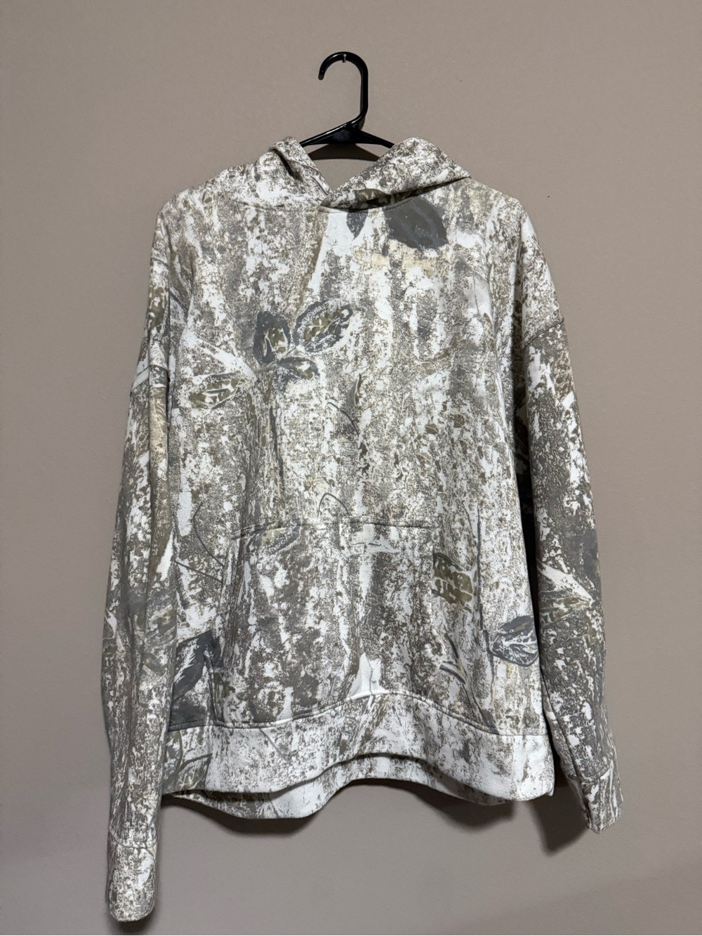 Women's Hooded Pullover Jacket in Light Gray and White